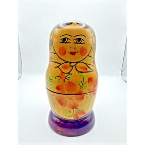 Vintage Russian Babushka Matryoshka USSR Nesting Dolls Set Of 7 Hand‎ Painted